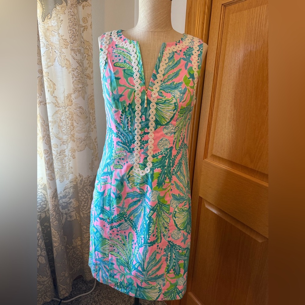 Lilly Pulitzer Vibrant Pink and Green Mini Dress